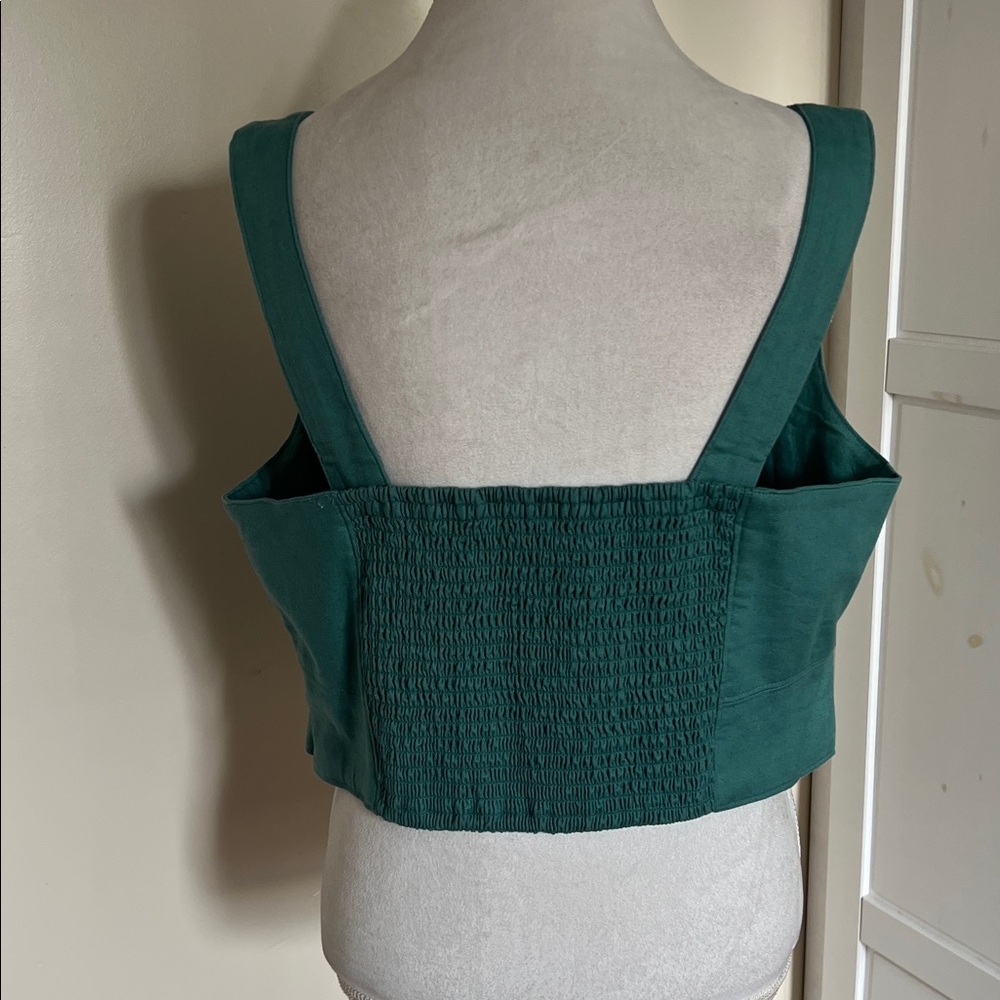 NWT Banana Republic Factory Cottagecore Linen-Blend Square Neck Bustier Size 16 - Picture 7 of 13